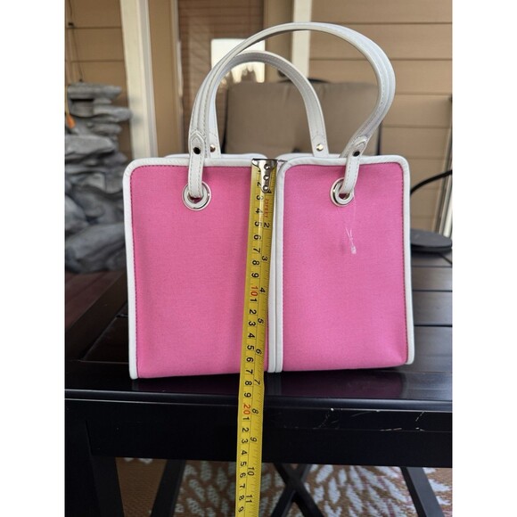 Pink Kate Spade Handbag Leather Trim Crossbody Satchel Makeup Bag - Picture 5 of 12